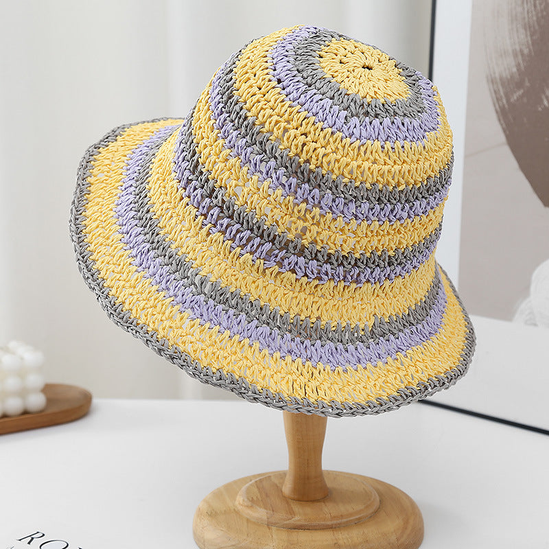 Color Block Beach Hat - DippedShop Wholesale - #9075