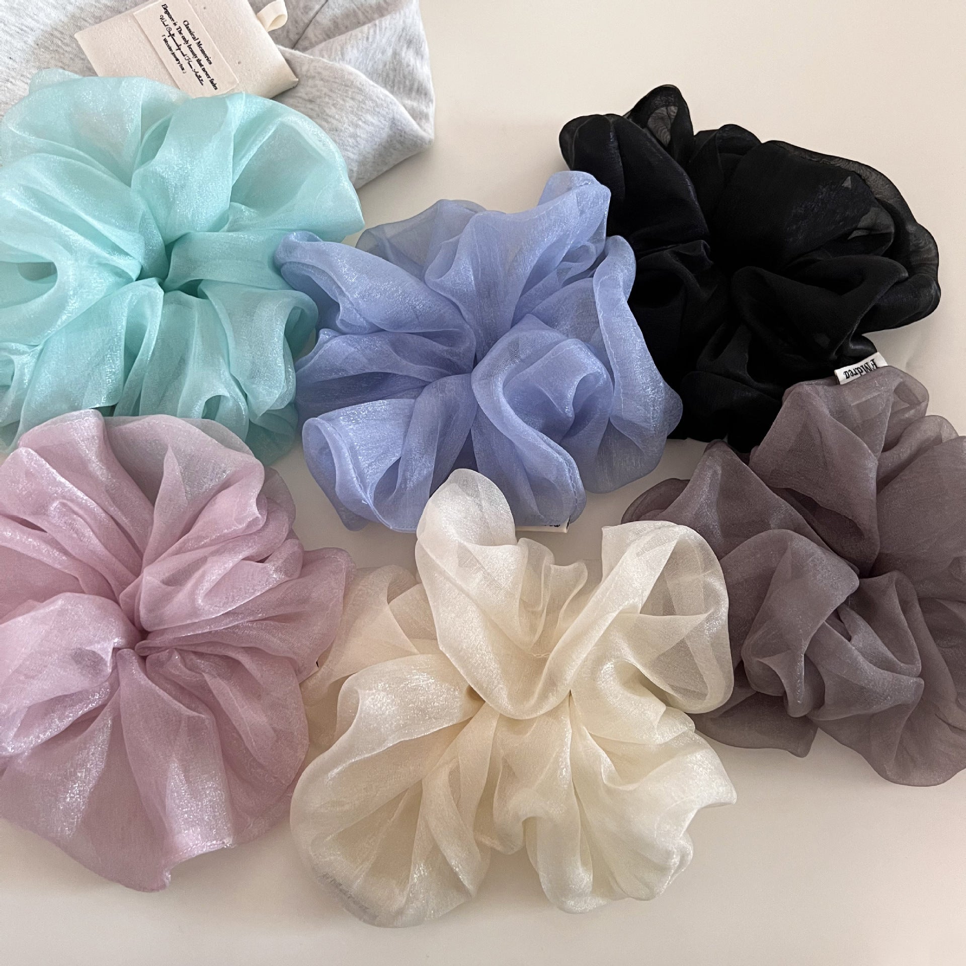 Refined Shimmery Sheer Organza Fluffy Elastic Scrunchie MK2BW6W6HSR83