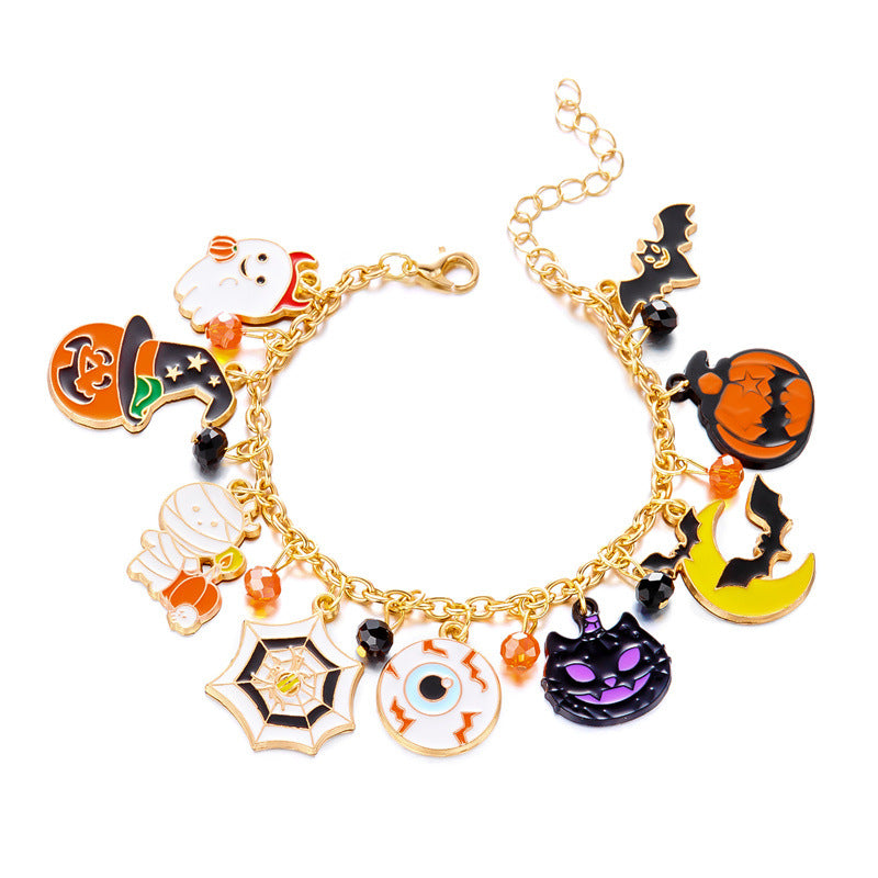 Halloween Funny Pumpkin Spider Ghost Bracelet DP25G516
