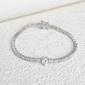 Trendy Heart Colorful Cubic Zirconia Chain Bracelet 6W6JBR383