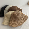 Minimalist Foldable Raffia Hat - DippedShop Wholesale - #3267
