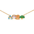 Elegant Gold Plated Ferris Wheel Castle Necklace 6W6JNC645