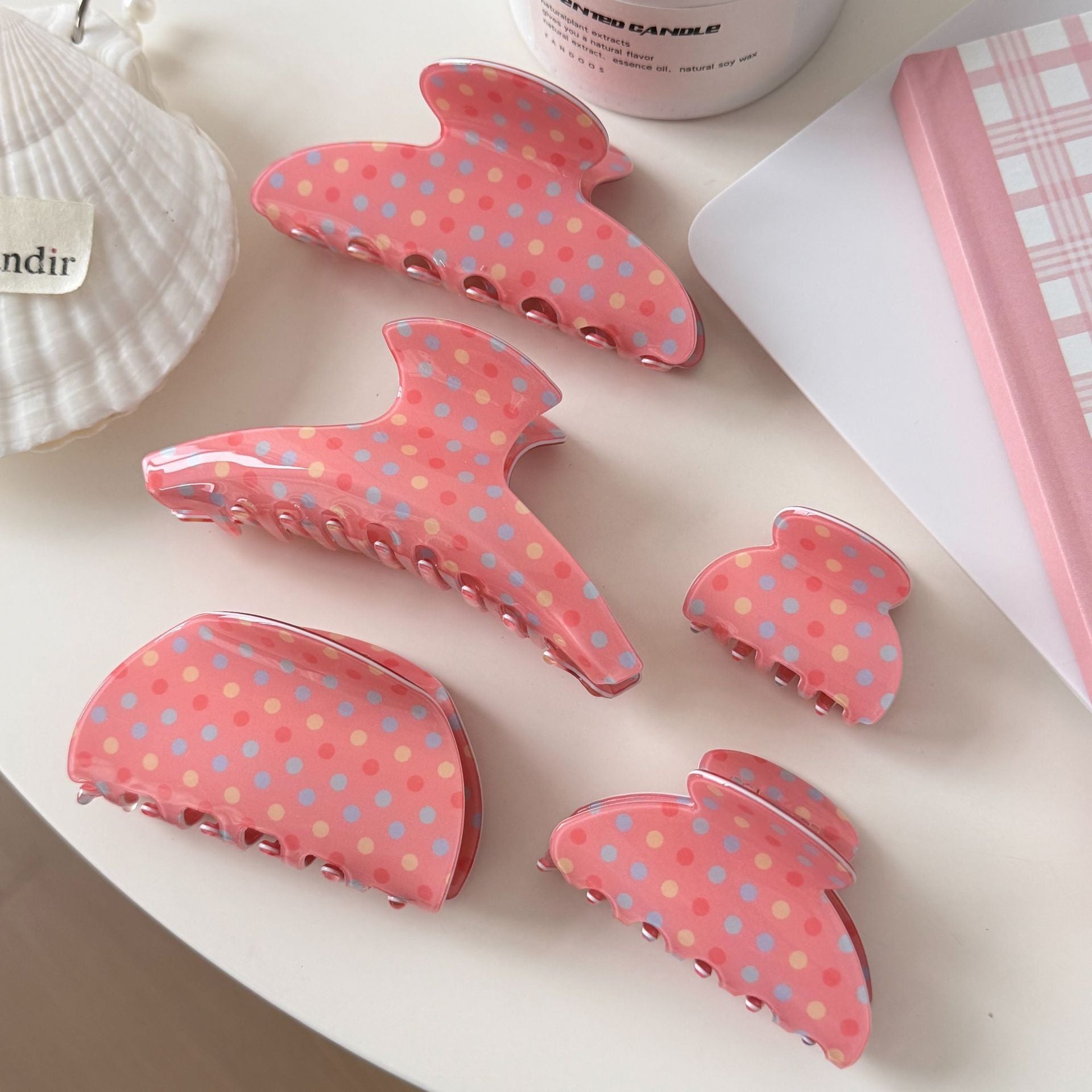 Colorful Polka Dot Hair Claw - DippedShop Wholesale - #3651