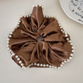 Elegant Pearl Ruffled Satin Hair Scrunchies MK2BW6W6HSR63