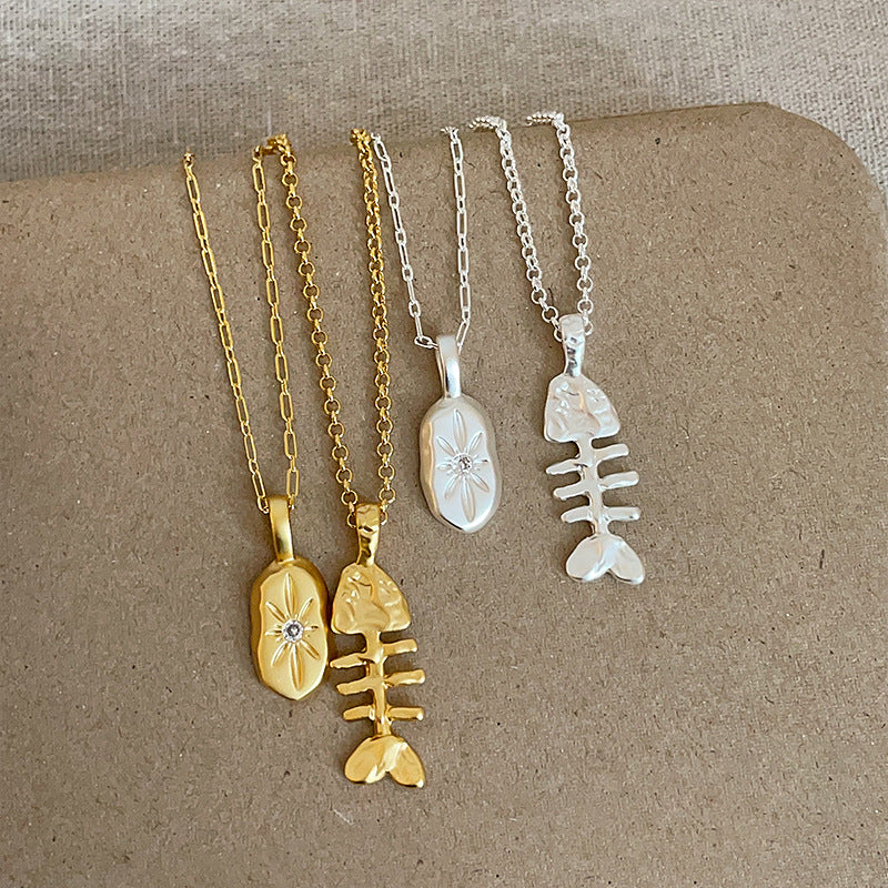 Trendy Oval Pendant Gold Plated Chain Necklace 6W6JNC386L