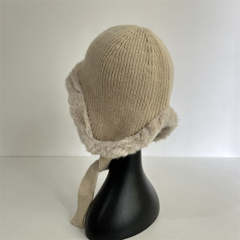 Faux Fur Earflap Beanie - DippedShop Wholesale - #0355