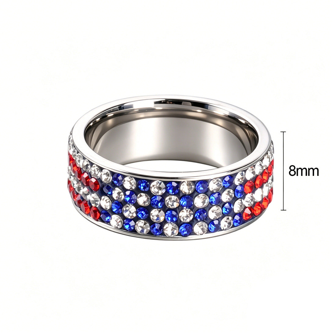 Stylish Stainless Steel Rhinestons Ring 8ZA6JRG202T