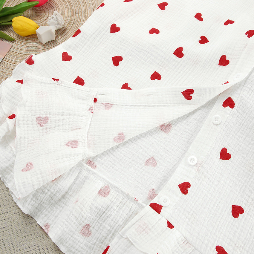 Love Print Flounce Sleepwear Set - DippedShop Wholesale - #5123