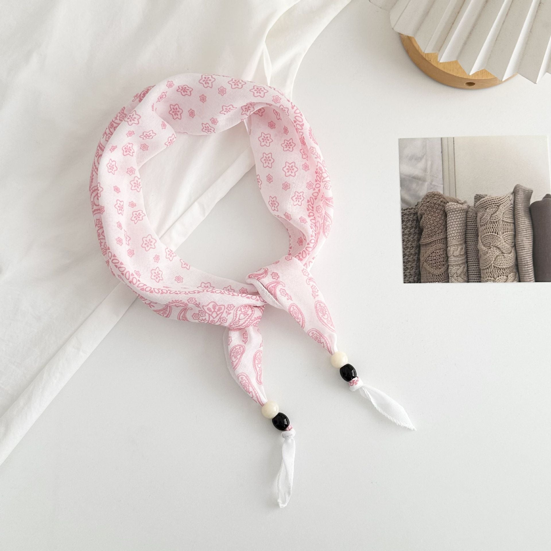 Boho-Style Star Cashew Print Silk Scarf 6W6NSI209
