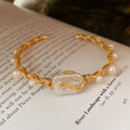 Stylish Gold Plated Freshwater Pearl Bracelet 6W6JBR714