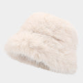 Vintage Fluffy Plush Thick Warm Bucket Hat 6W6HAT535