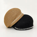 Elegant Artist Crochet Breathable Straw Beret Hat MK2CK6W6HAT63