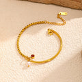 Elegant Pearl Gold Plated Chain Bracelet 6W6JBR526