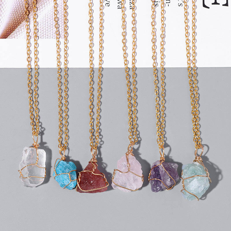 Irregular Stone Pendant Simple Neckalce DPJN1017