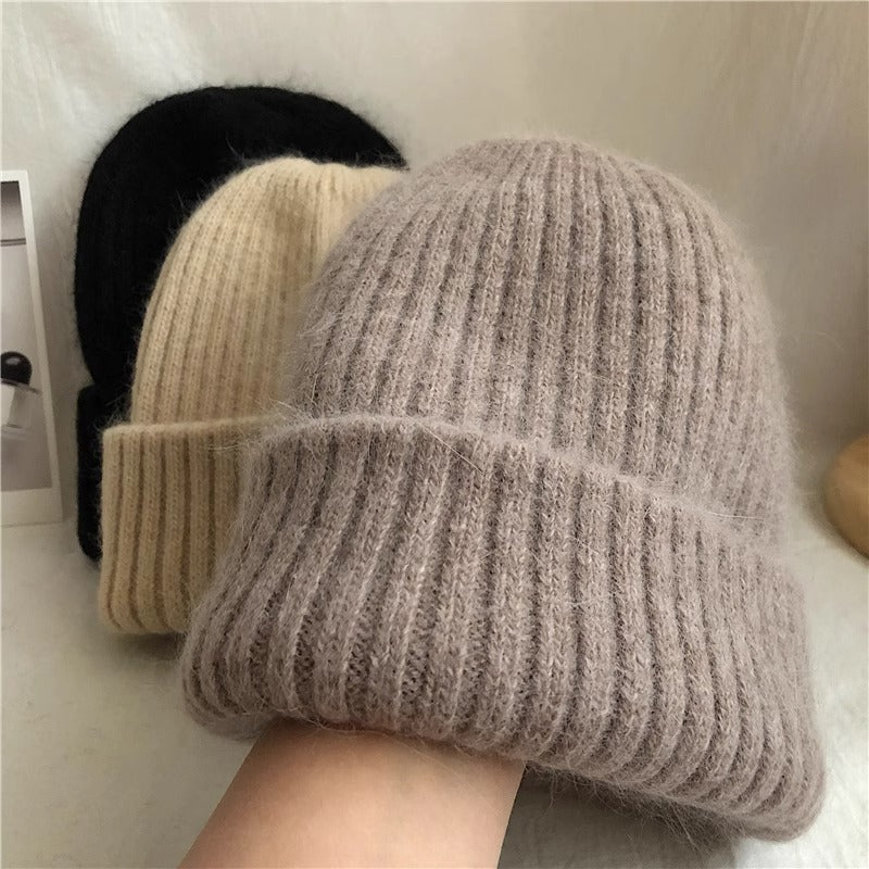 Cute Thicken Warm Wool Blend Knit Beanie Hat 6W6HAT550