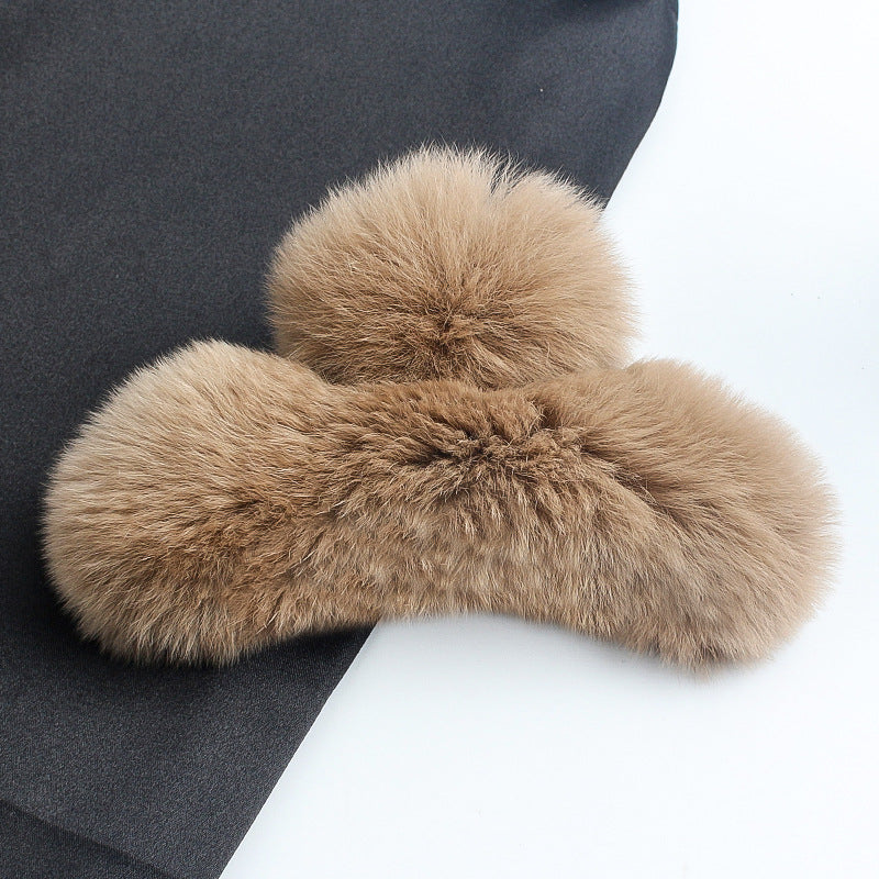 Leopard Fuzzy Hair Claw - DippedShop Wholesale - #4659