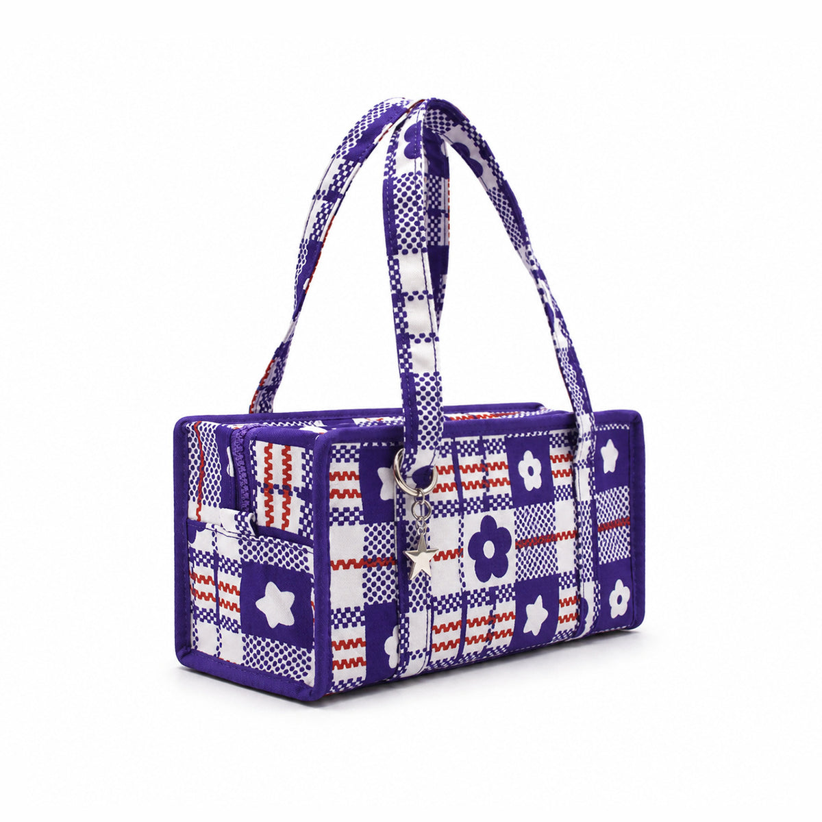 Minimalist Square Plaid Nylon Shoulder Bag 6W10BBG2131