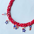 Boho-Style Hand Woven USA Flag Choker Necklace 8ZA6JNC286T