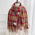 Plaid Tassel Shawl Scarf - DippedShop Wholesale - #2339