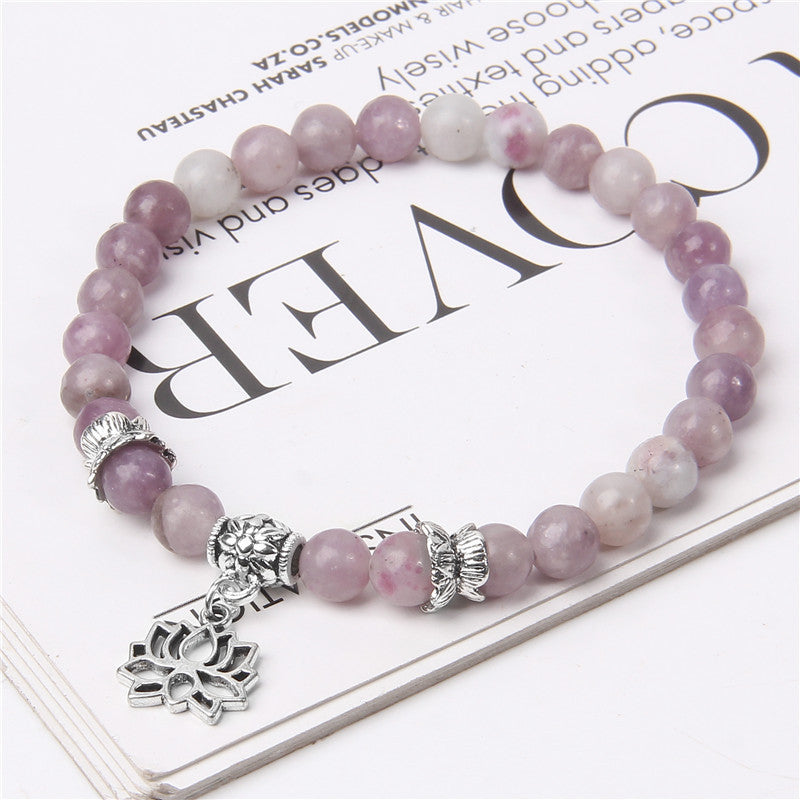 Nature Stone Flower Pendant Bracelets DPJB1103