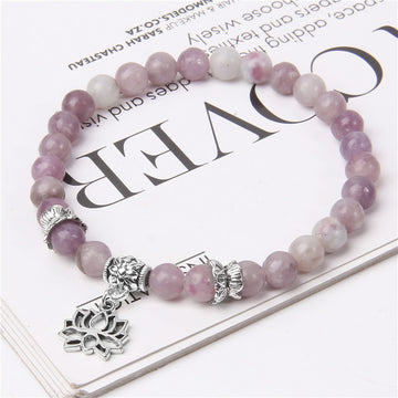 Nature Stone Flower Pendant Bracelets DPJB1103