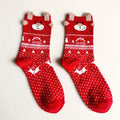 3D Animal Ear Cute Christmas Red Socks 6W8FSO897