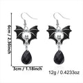 Halloween Red Crystal Bat Dangle Earrings 6W6JER549