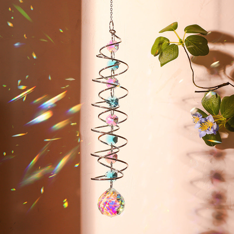 Creative Iridescent Crystal Ball Spiral Hanging Suncatcher MK2CZAS6H7HLS66