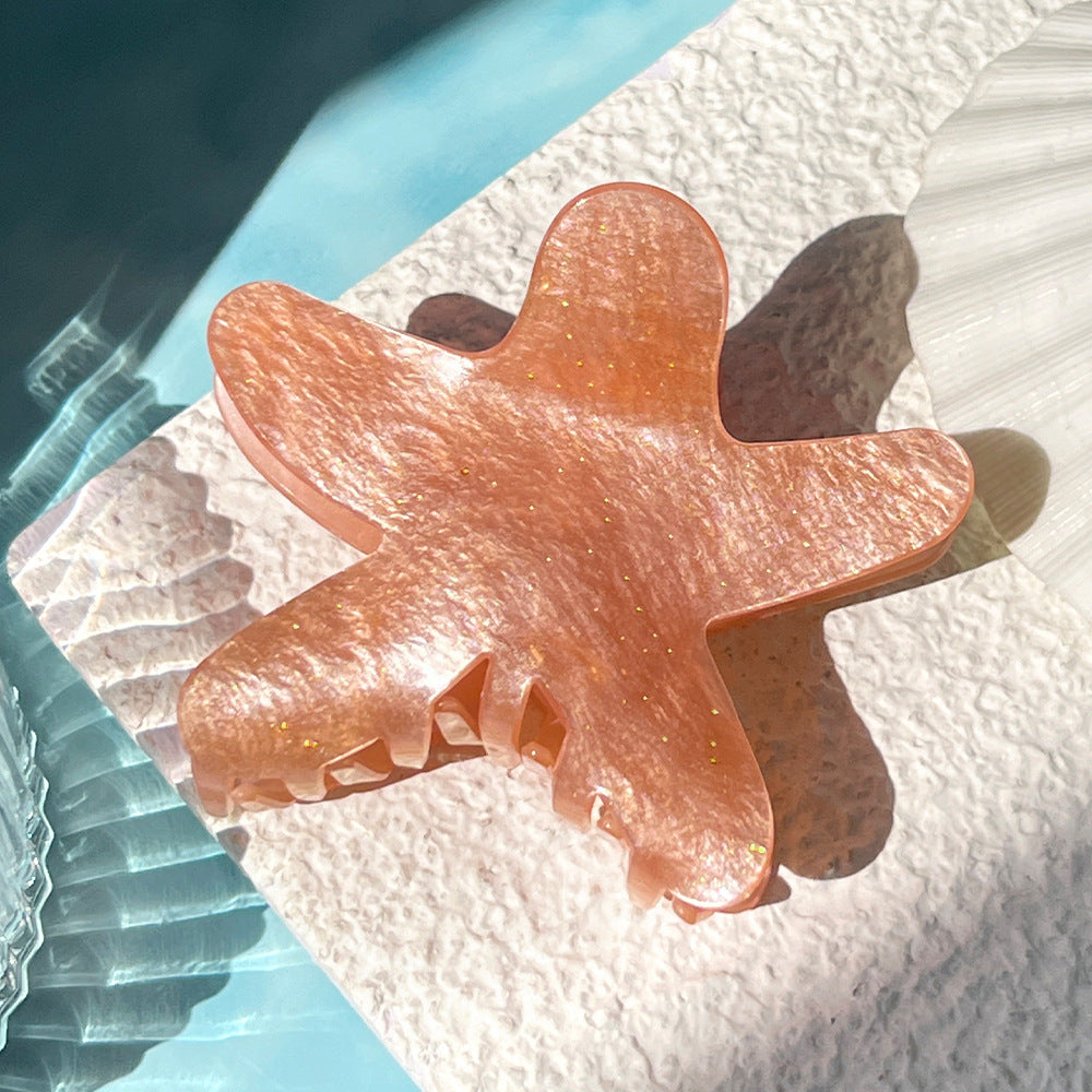 Cute Sparkly Starfish Acrylic Hair Claw MK2PPM6W6HCP347