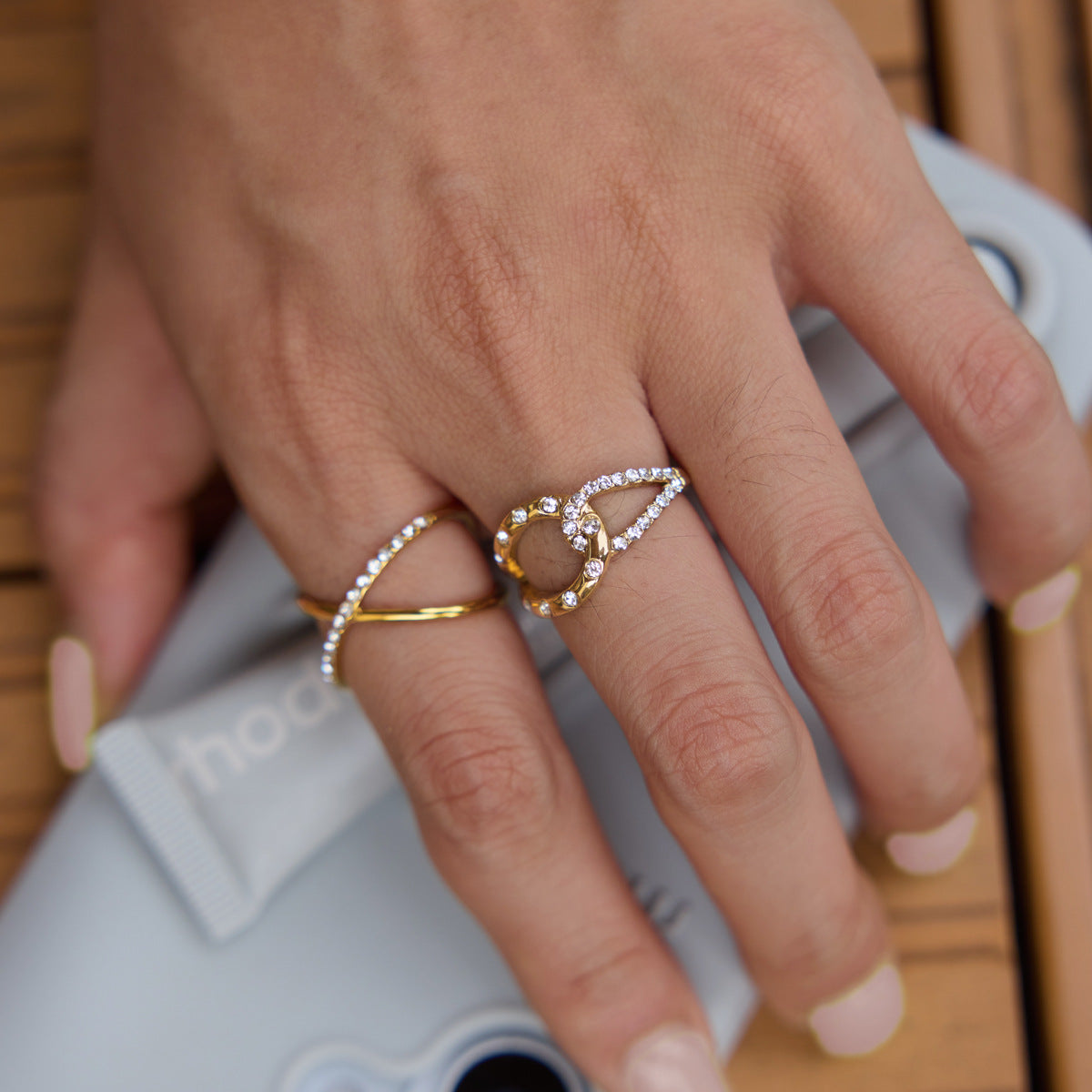 Geometric Cubic Zirconia Ring - DippedShop Wholesale - #3267