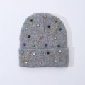 Rhinestone Safety Pin Beanie - DippedShop Wholesale - #7875