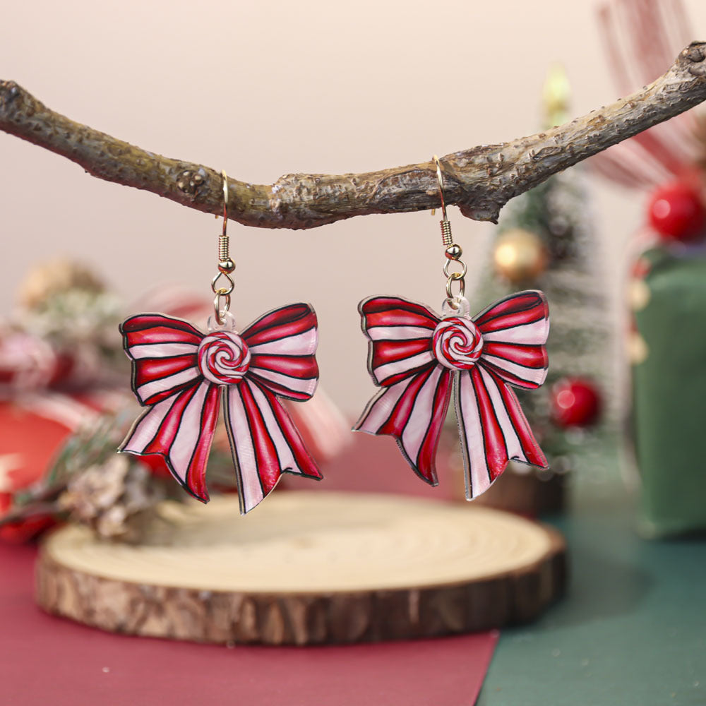 Leopard Bow Dangle Earrings - DippedShop Wholesale - #4819