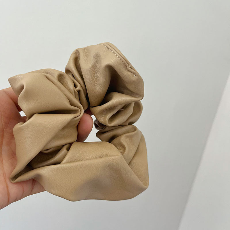 Danity Leather Ruffled Elastic Hair Scrunchies MK2BW6W6HSR53