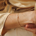 Fashion Gold Plated Pearl Link Chain Bracelet 6W6JBR366