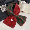 Polka Dot Color Block Cross Warm Knit Scarf 6W6NSC88