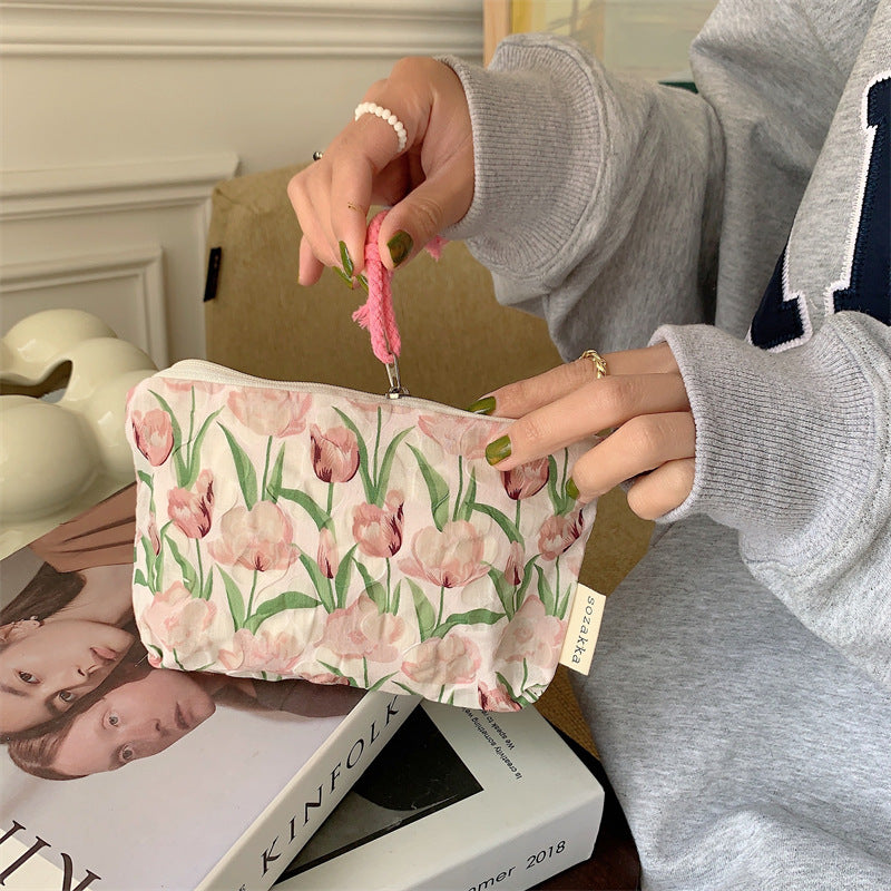 Simple Flower Print Mini Make Up Bag DP25A585