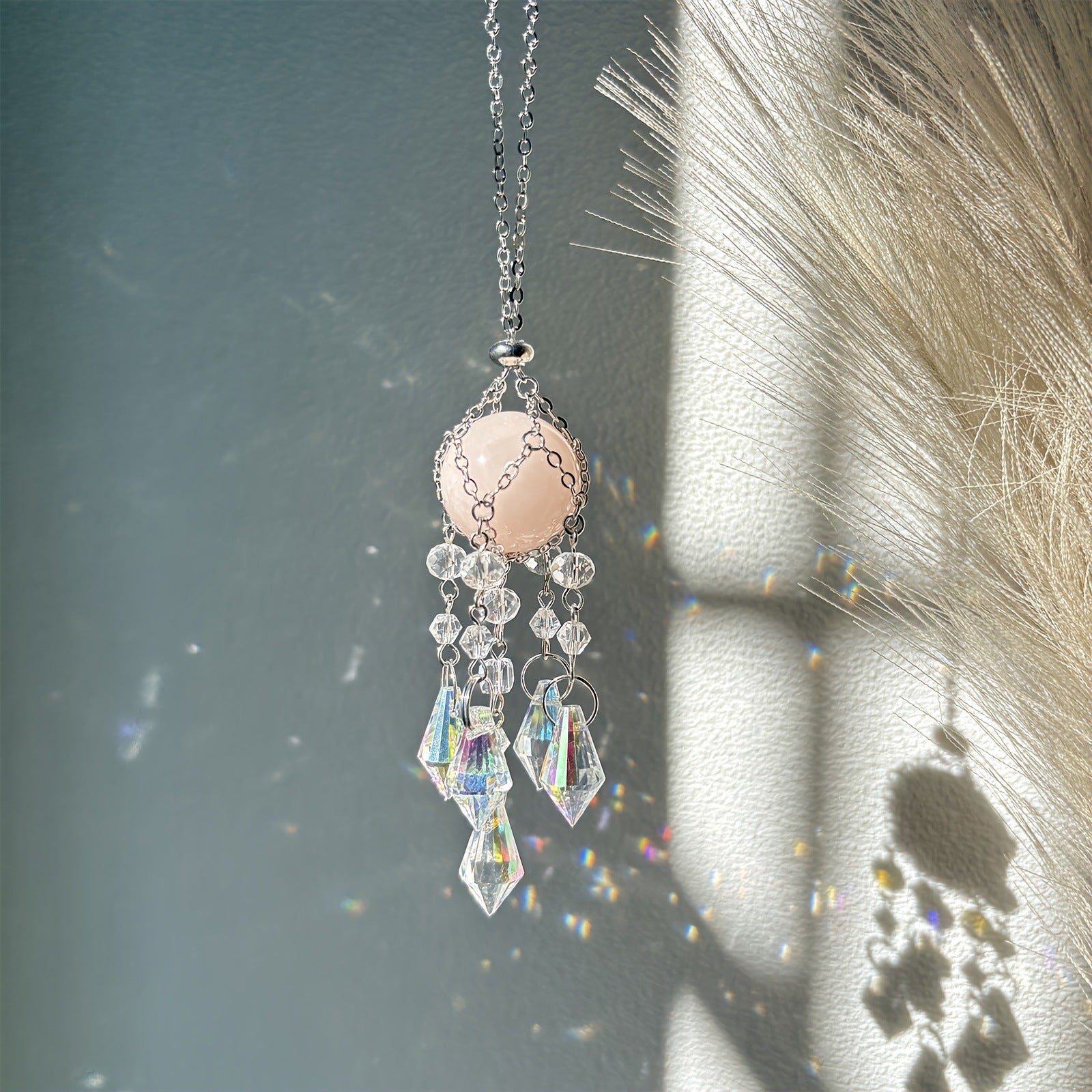 Warapped Natural Crystal Tassel Chain Suncatchers MK2CZAS6H7HLS75