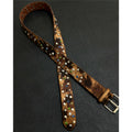 Retro Rhinestone Star Rivet Leather Cowgirl Belt 6W6JBT136