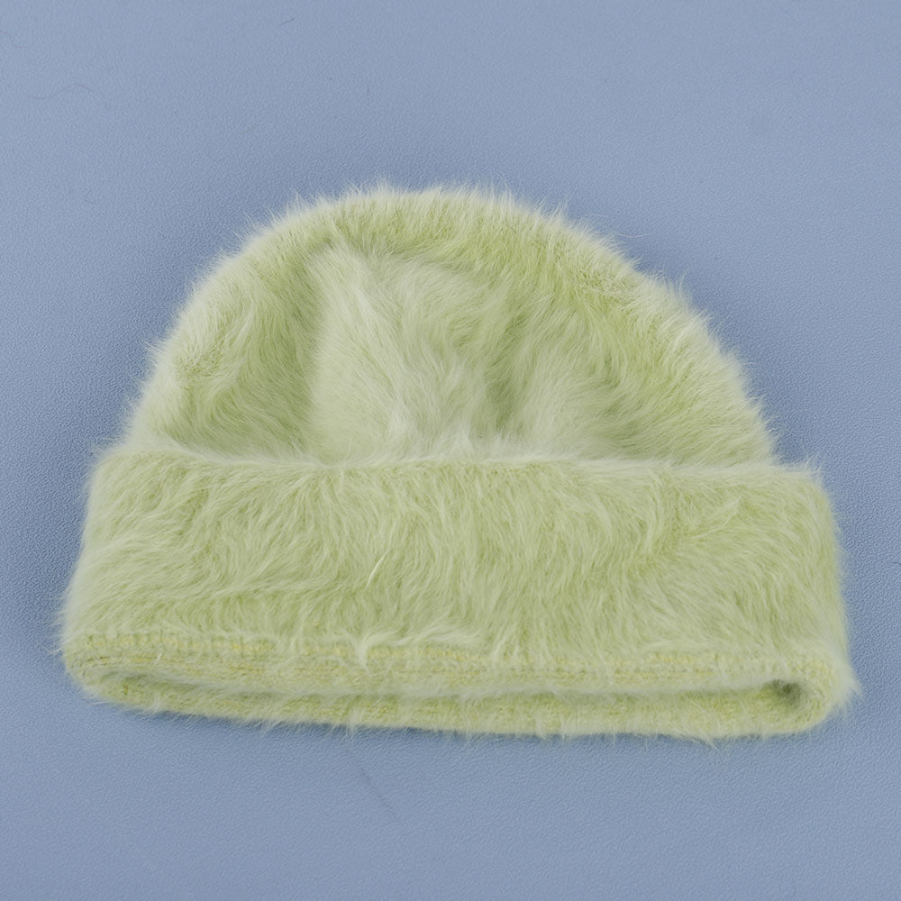 Cute Angora Soft Fuzzy Cuffed Knit Beanie 6W6HAT695