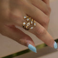 Chunky Cubic Zirconia Open Ring - DippedShop Wholesale - #3795