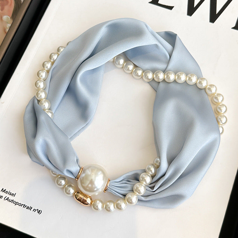 Elegant Magnetic Pearl Chain Necklace Scarf MK2BLW6W6NSI79