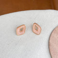Retro Oval Resin Hollow Out Stud Earrings 6W6JER614