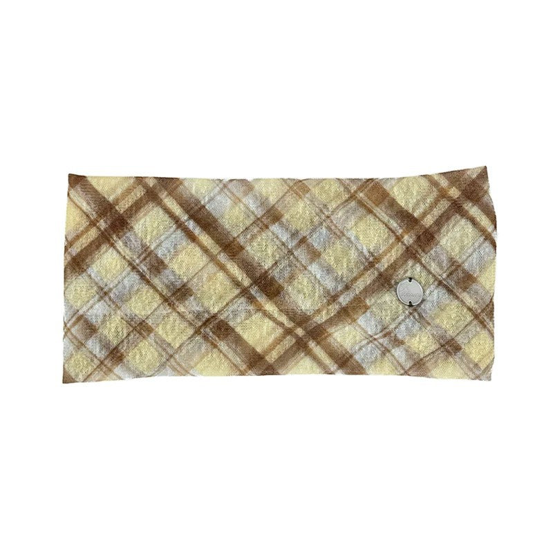 Wide Elastic Plaid Headband - DippedShop Wholesale - #4451