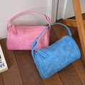 Minimalist Solid Color Suede Handbag 6W10BBG1380