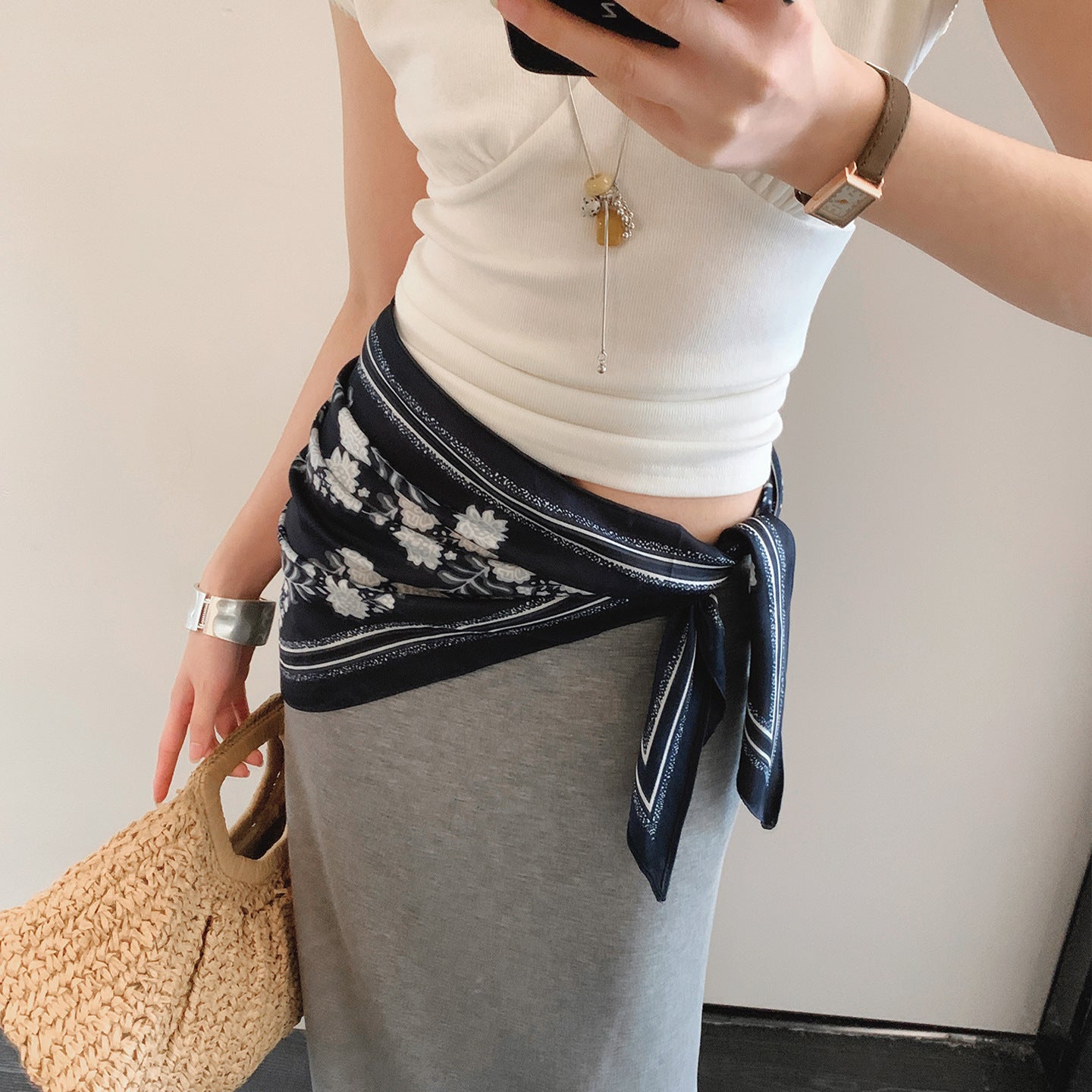 Retro Floral Print Waist Belt - DippedShop Wholesale - #6035