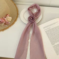Sweet Plaid Print Floral Silk Scarf 6W6NSI191