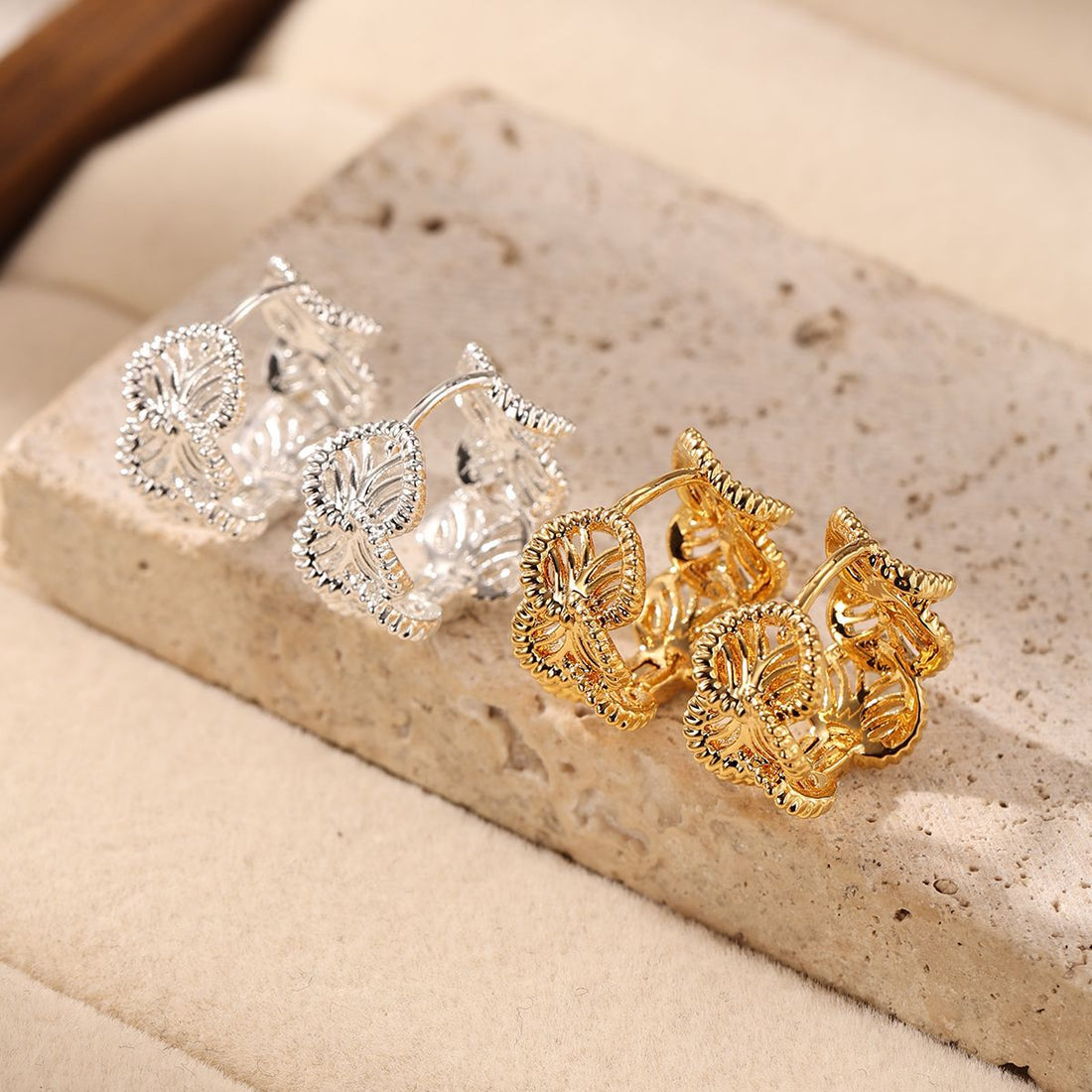 Hollow Gold Hoop Earrings - DippedShop Wholesale - #7763