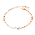 Minimalist Double Layer Sparking Rhinestones Chain Anklet 8ZA6JAB32L