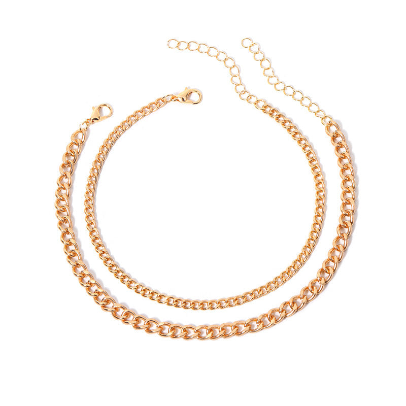 Fashion Double Layered Gold Pl - DippedShop Wholesale - #8979