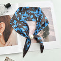 Vintage Floral Print Pearl Solf Silk Scarf MK2BLW6W6NSI64